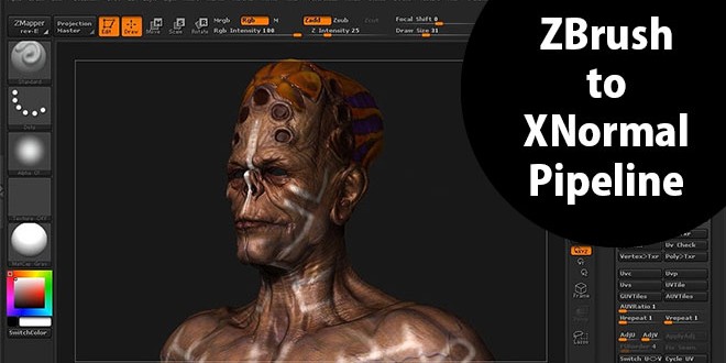 how to use xnormal zbrush