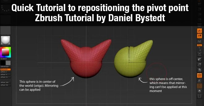 setting the pivot point in zbrush